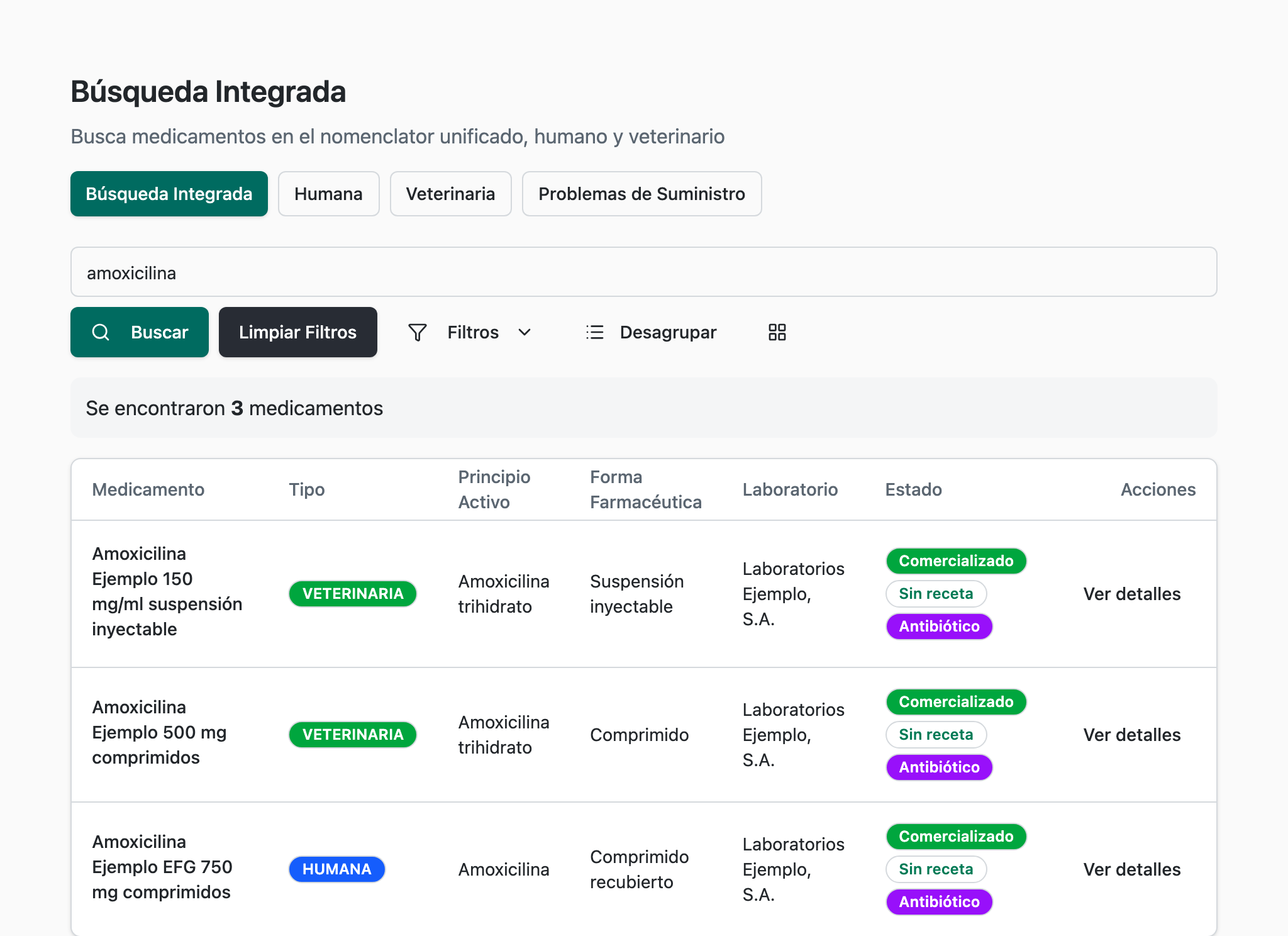 Buscador del nomenclátor de medicamentos